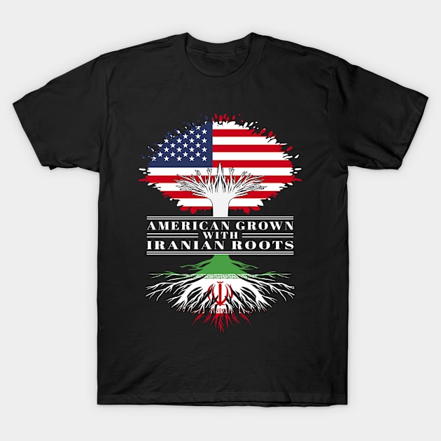 American Grown With Iranian Roots Us Iran Flag Tree T-Shirt by BramCrye